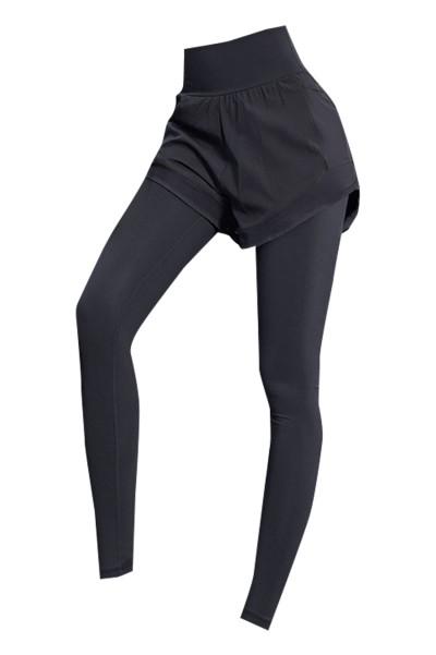Fitness pants women's high waist fake two-piece running Yoga Pants elastic tight fitting autumn and winter wear quick drying exercise pants  SKSP024 detail view-5
